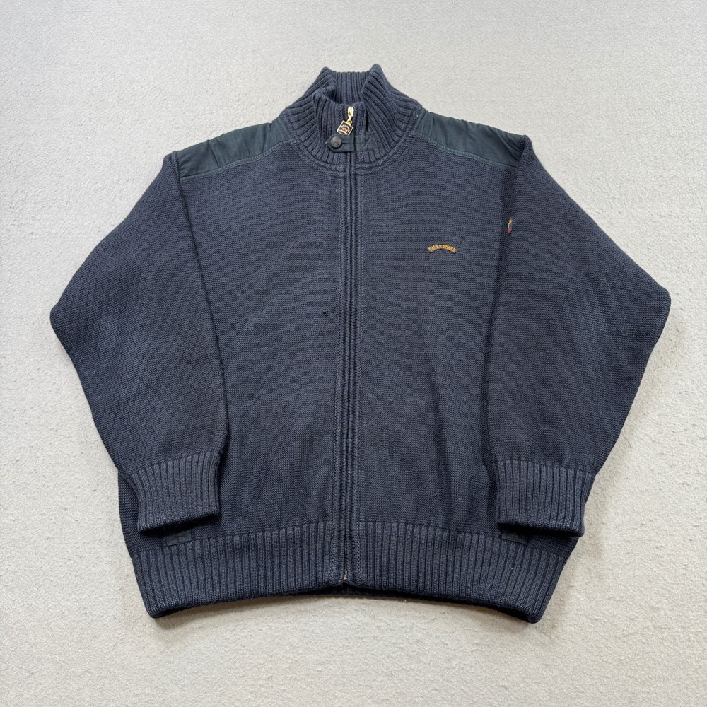 Paul & Shark Yachting Sweater Men's Large Navy Blue Full Zip Wool Cardigan Italy